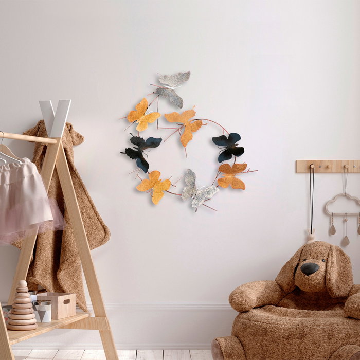 Wallity Butterflies - 2 Escultura de Pared de Metal Multicolor